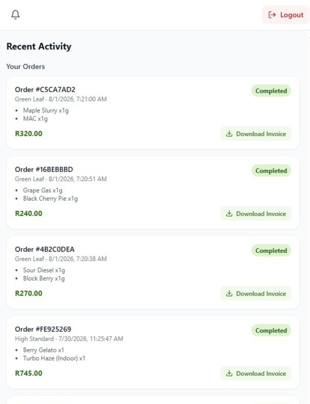 Order History & Invoices